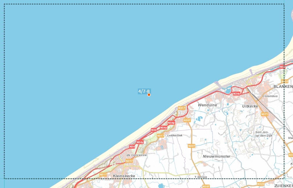 Carte topographique n° 04/7-8 - Blankenberge (Belgique) | NGI topo 25 carte pliée IGN Belgique 