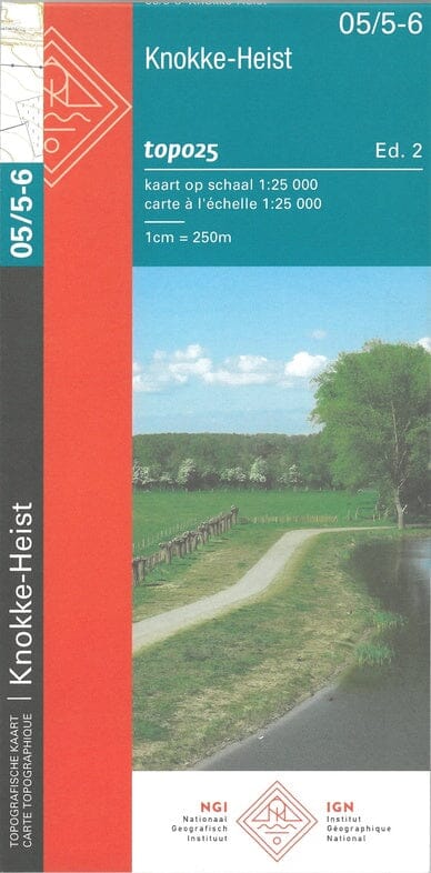 Carte topographique n° 05/5-6 - Knokke-Heist (Belgique) | NGI topo 25 carte pliée IGN Belgique 