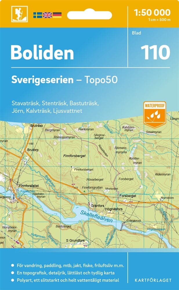 Carte topographique n° 110 - Boliden (Suède) | Norstedts - Sverigeserien carte pliée Norstedts 