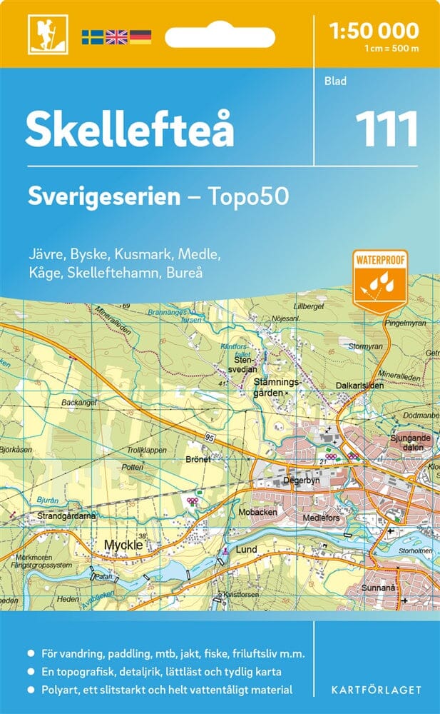 Carte topographique n° 111 - Skellefteå (Suède) | Norstedts - Sverigeserien carte pliée Norstedts 