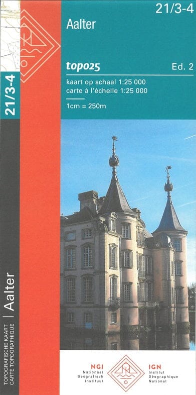 Carte topographique n° 21/3-4 - Aalter (Belgique) | NGI topo 25 carte pliée IGN Belgique 