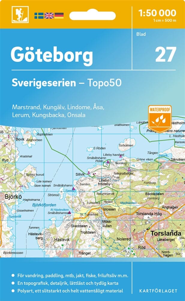 Carte topographique n° 27 - Göteborg (Suède) | Norstedts - Sverigeserien carte pliée Norstedts 