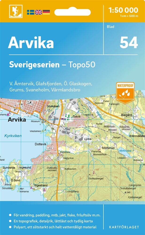 Carte topographique n° 54 - Arvika (Suède) | Norstedts - Sverigeserien carte pliée Norstedts 