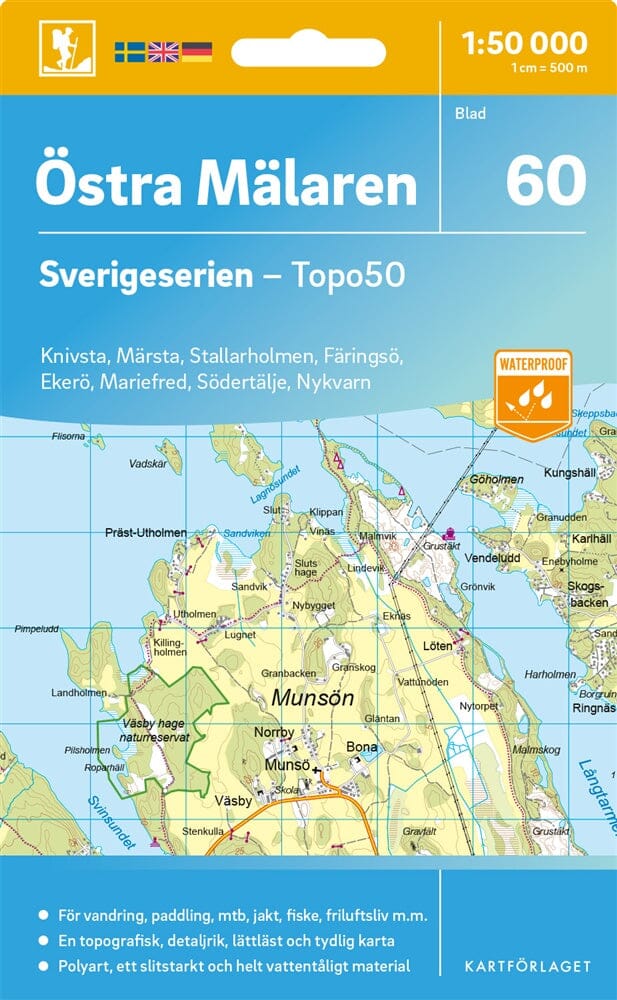 Carte topographique n° 60 - Östra Mälaren (Suède) | Norstedts - Sverigeserien carte pliée Norstedts 