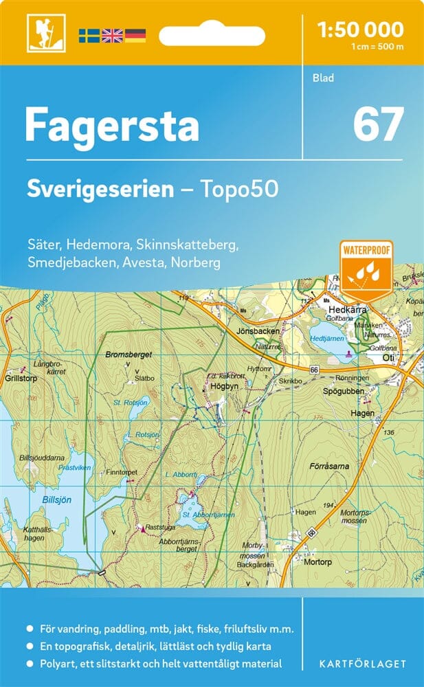 Carte topographique n° 67 - Fagersta (Suède) | Norstedts - Sverigeserien carte pliée Norstedts 