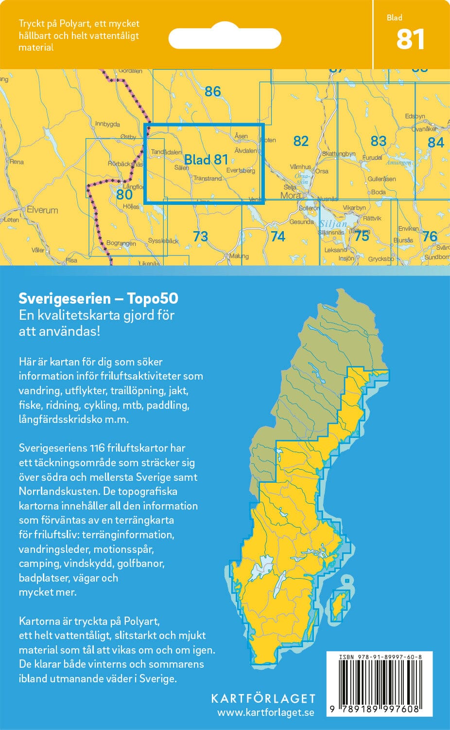 Carte topographique n° 81 - Sälen (Suède) | Norstedts - Sverigeserien carte pliée Norstedts 