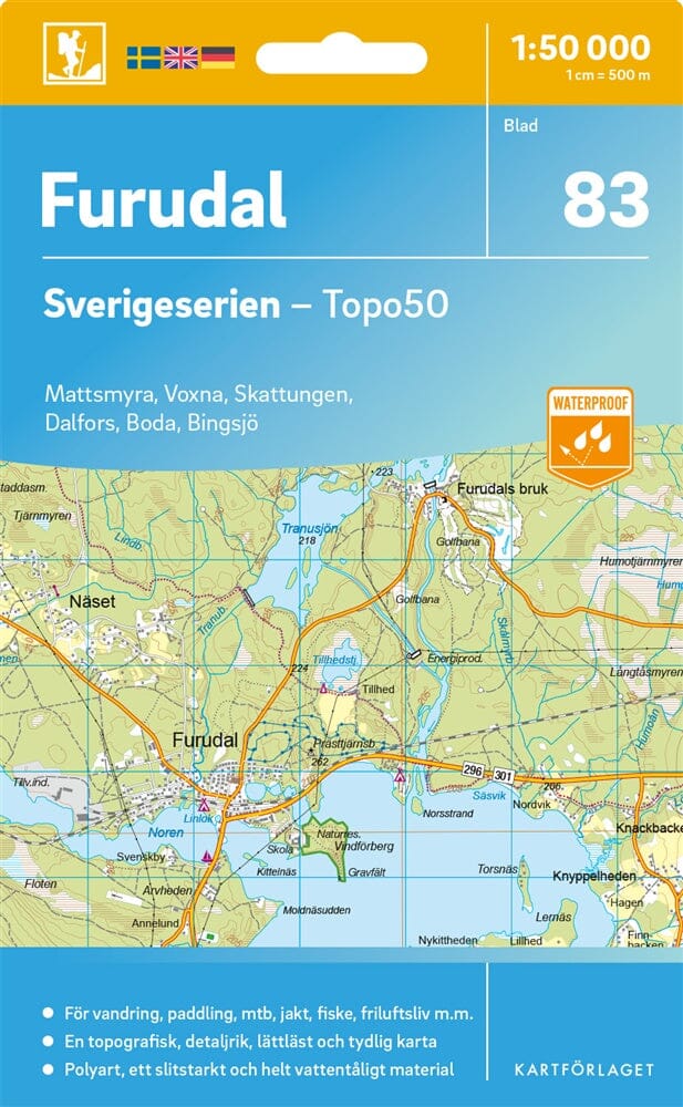 Carte topographique n° 83 - Furudal (Suède) | Norstedts - Sverigeserien carte pliée Norstedts 