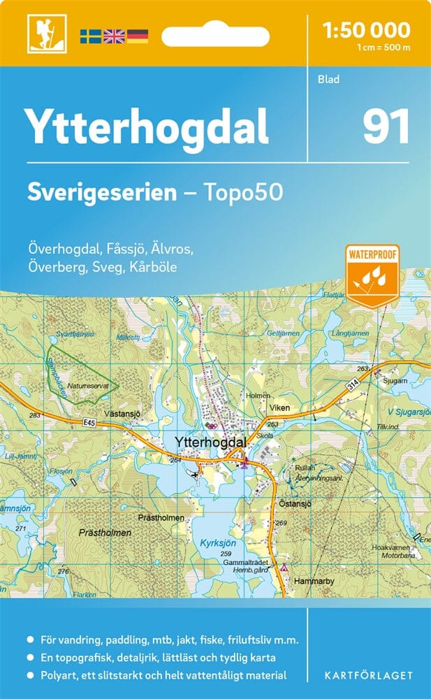 Carte topographique n° 91 - Ytterhogdal (Suède) | Norstedts - Sverigeserien carte pliée Norstedts 