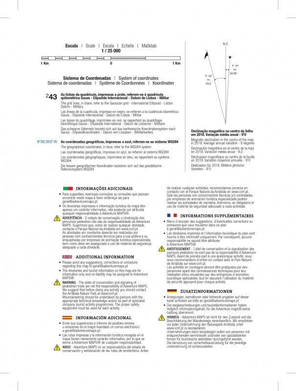 Carte topographique - Parque Natural da Serra da Estrela (Portugal) | Adventure Maps carte pliée Adventure Maps 