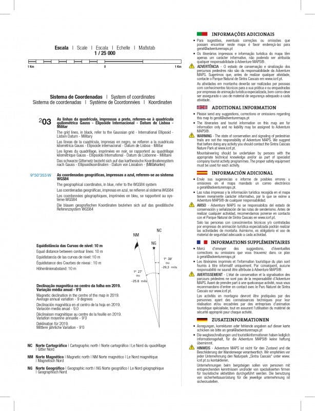 Carte topographique - Parque Natural de Sintra Cascais (Portugal) | Adventure Maps carte pliée Adventure Maps 