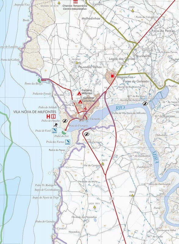 Carte topographique - Parque Natural do Sudoeste Alentejano e Costa Vicentina (Portugal) | Adventure Maps carte pliée Adventure Maps 