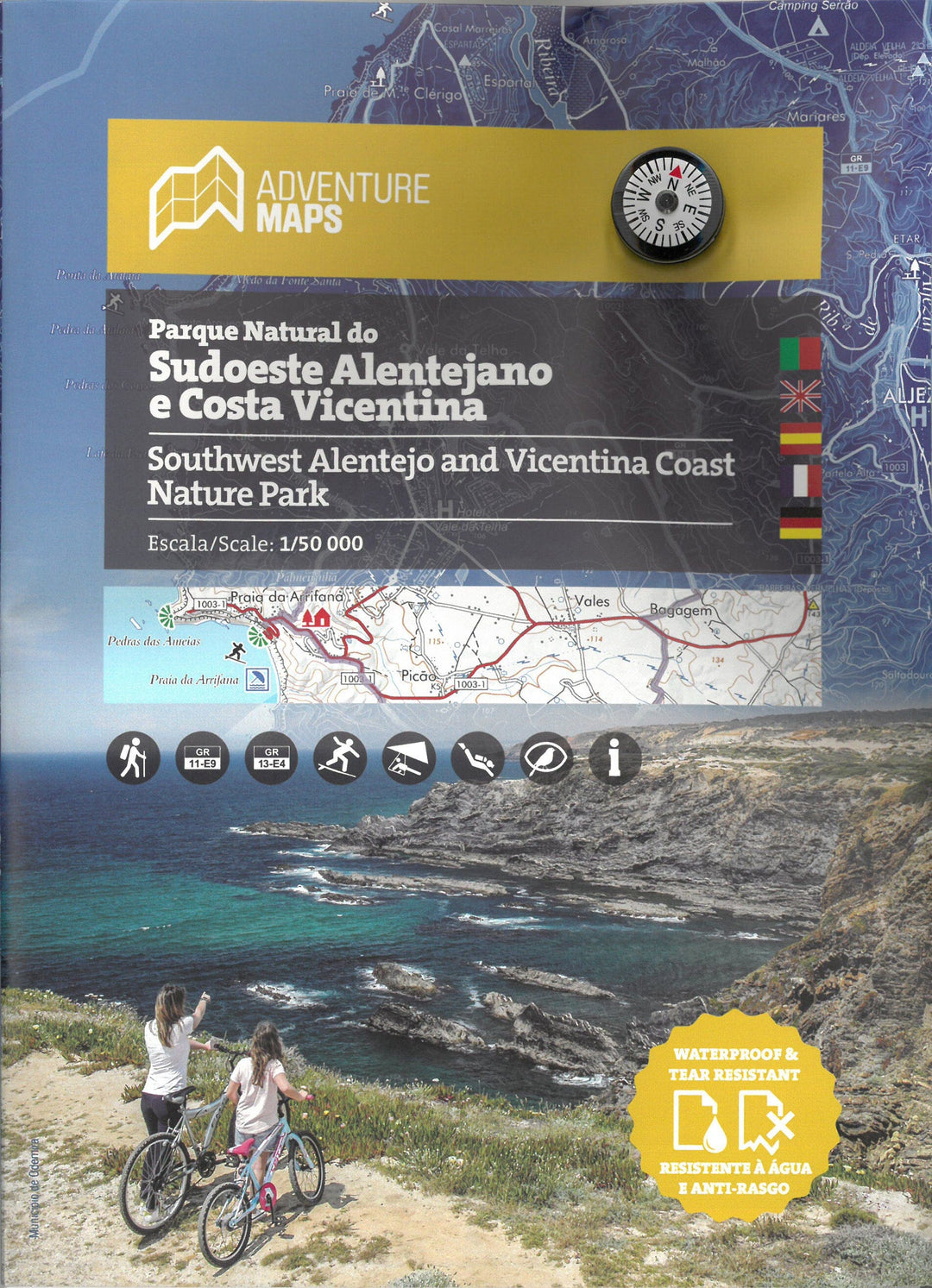 Carte topographique - Parque Natural do Sudoeste Alentejano e Costa Vicentina (Portugal) | Adventure Maps carte pliée Adventure Maps 