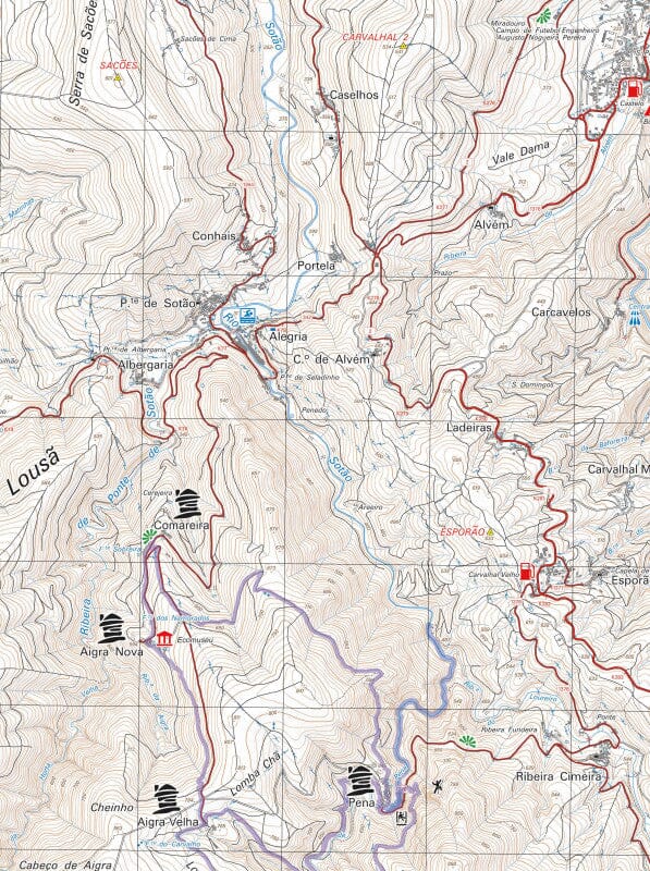 Carte topographique - Serras da Lousa e Açor (Portugal) | Adventure Maps carte pliée Adventure Maps 