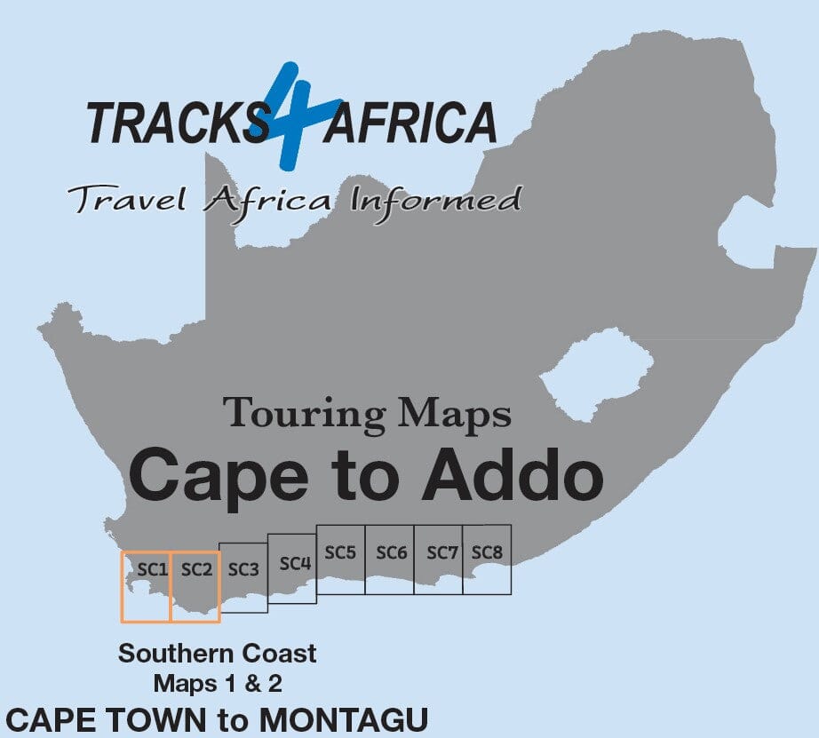 Carte touristique imperméable - Cape Town to Montagu (Afrique du Sud) | Tracks4Africa carte pliée Tracks4Africa 