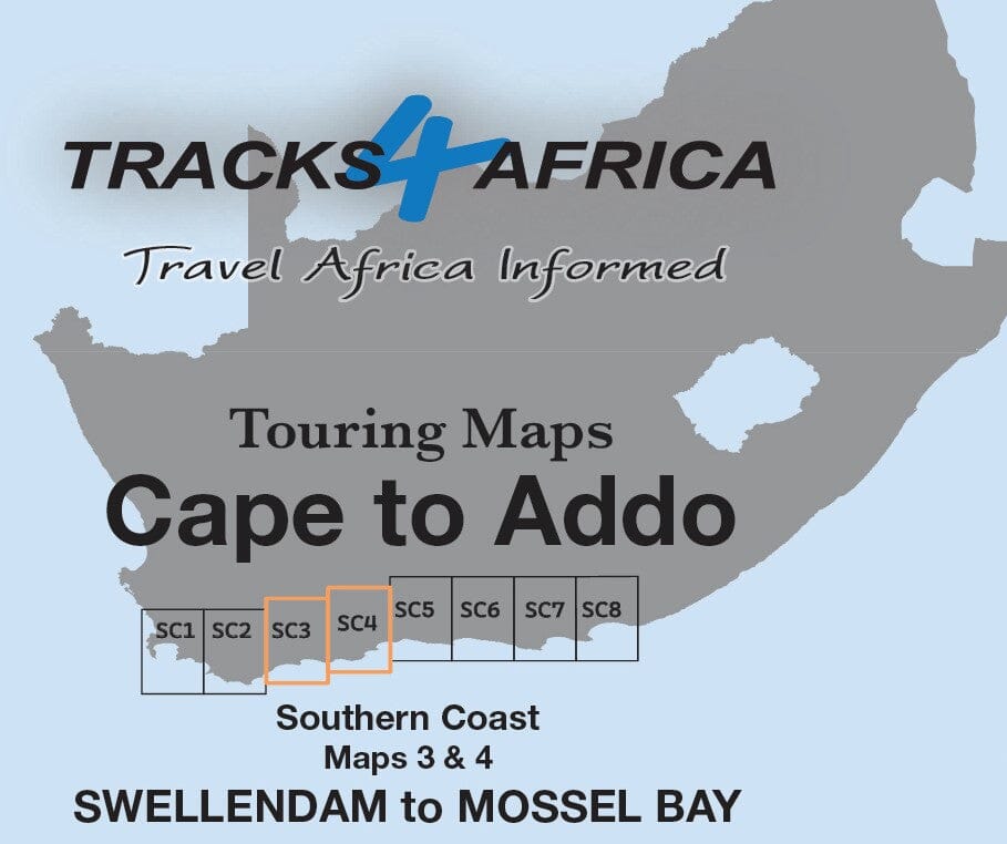 Carte touristique imperméable - Swellendam to Mossel Bay (Afrique du Sud) | Tracks4Africa carte pliée Tracks4Africa 