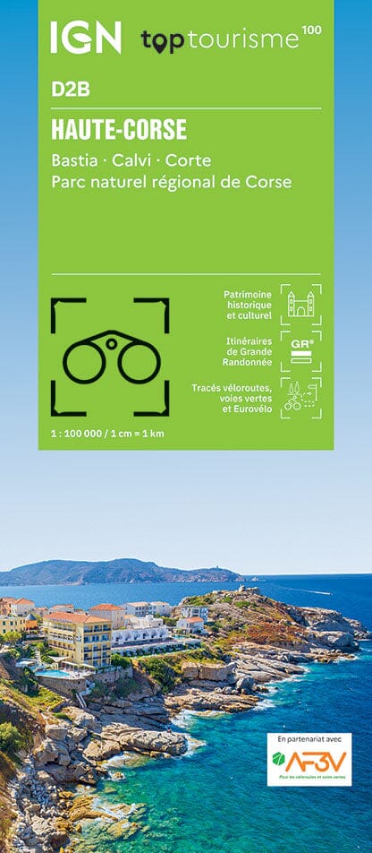 Carte touristique TOP100D2B - Haute-Corse | IGN carte pliée IGN 