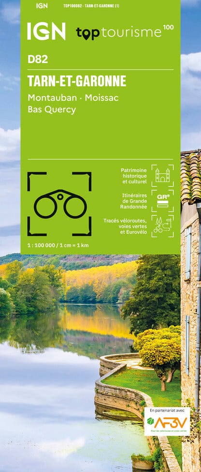 Carte touristique TOP100D82 - Tarn & Garonne | IGN carte pliée IGN 