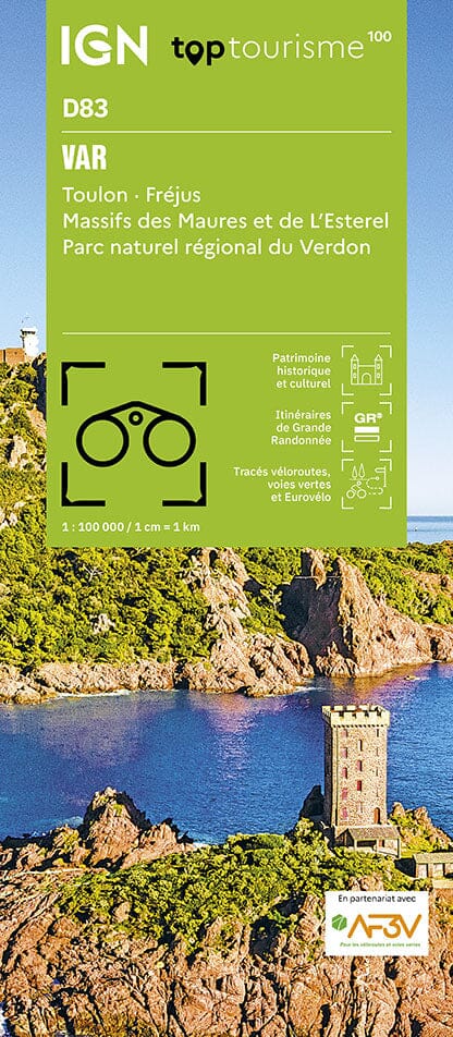 Carte touristique TOP100D83 - Var | IGN carte pliée IGN 