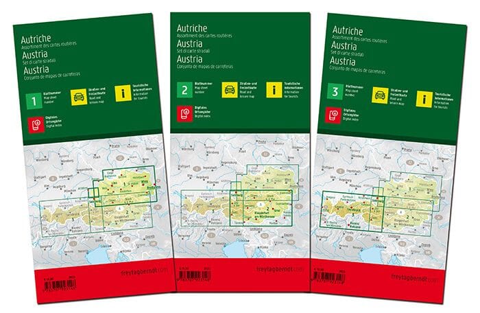 Cartes routières - Autriche (lot de 3 cartes) | Freytag & Berndt carte pliée Freytag & Berndt 