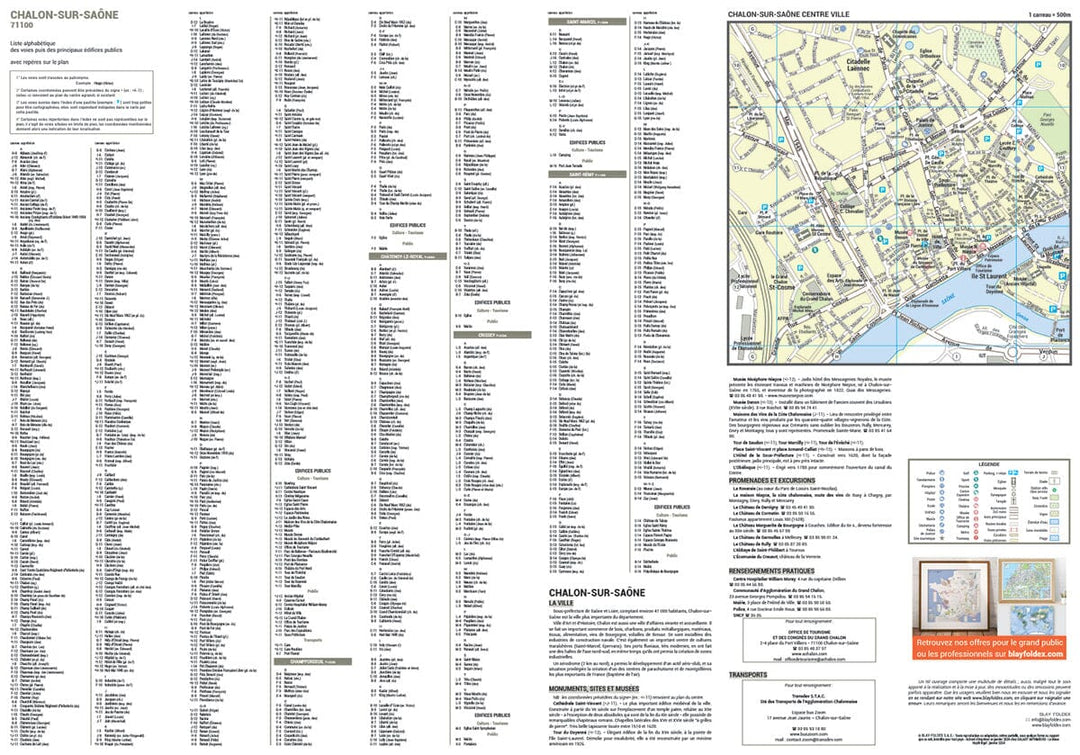Chalon-sur-Saône, Saône-et-Loire - Plan de ville | Blay Foldex carte pliée Blay Foldex 