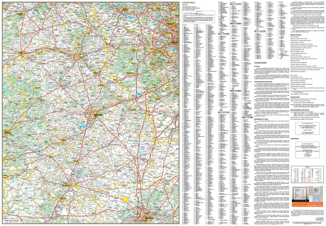 Chartres, Eure-et-Loir - Plan de ville | Blay Foldex carte pliée Blay Foldex 