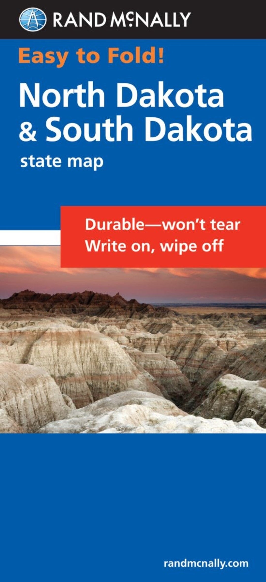 Dakota du Nord et du Sud, carte facile à plier | Rand McNally carte pliée Rand McNally 