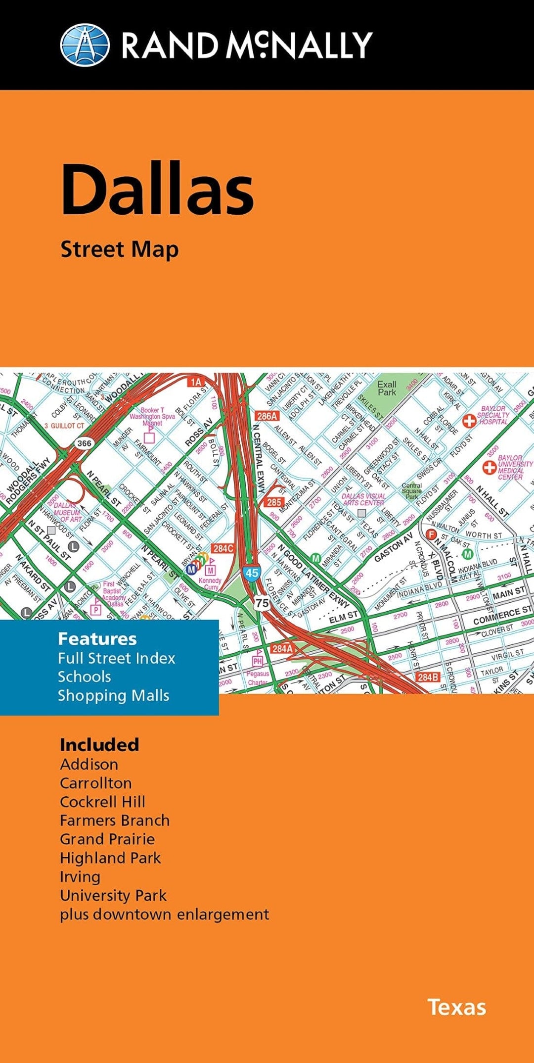 Dallas, TX - Carte routière pliée | Rand McNally carte pliée Rand McNally 