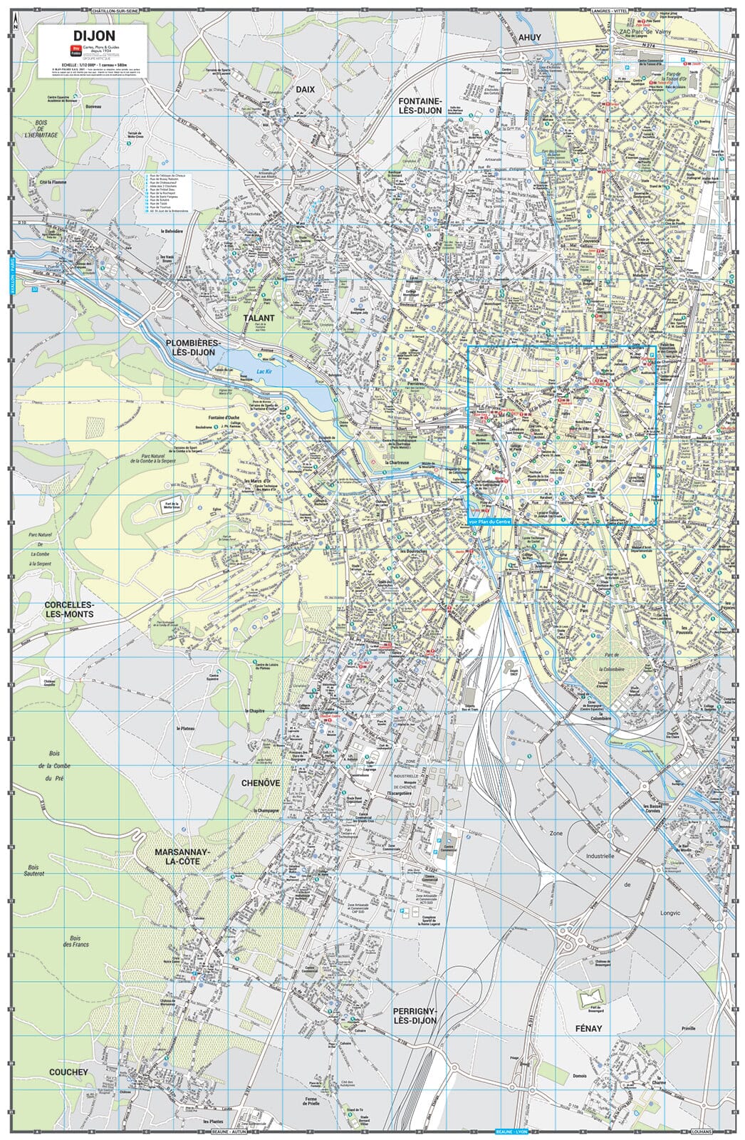 Dijon - Plan de ville grand format | Blay Foldex carte pliée Blay Foldex 