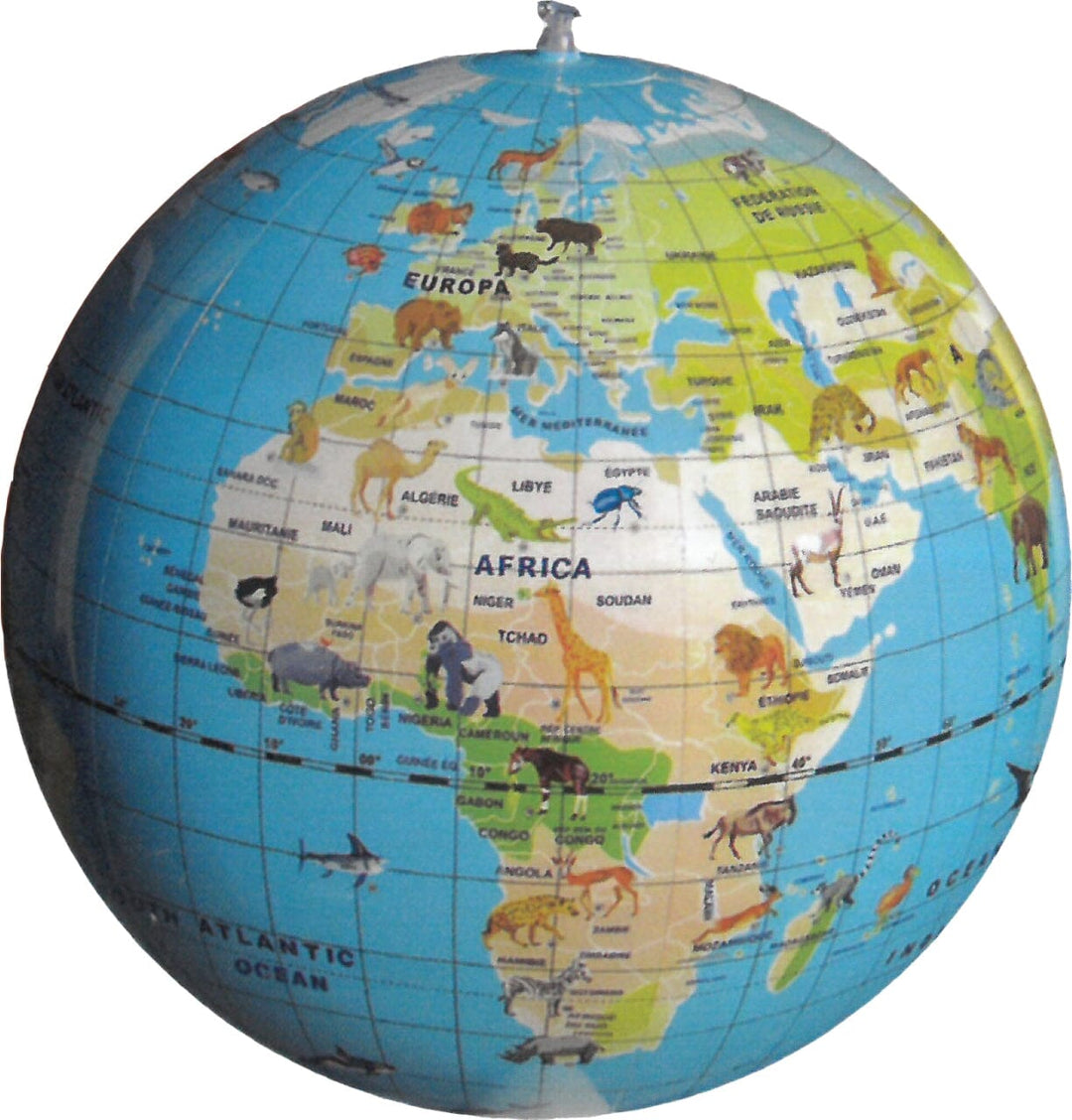 Globe gonflable de 42 cm (en anglais) - Planet Animal | Calytoys globe Calytoys 