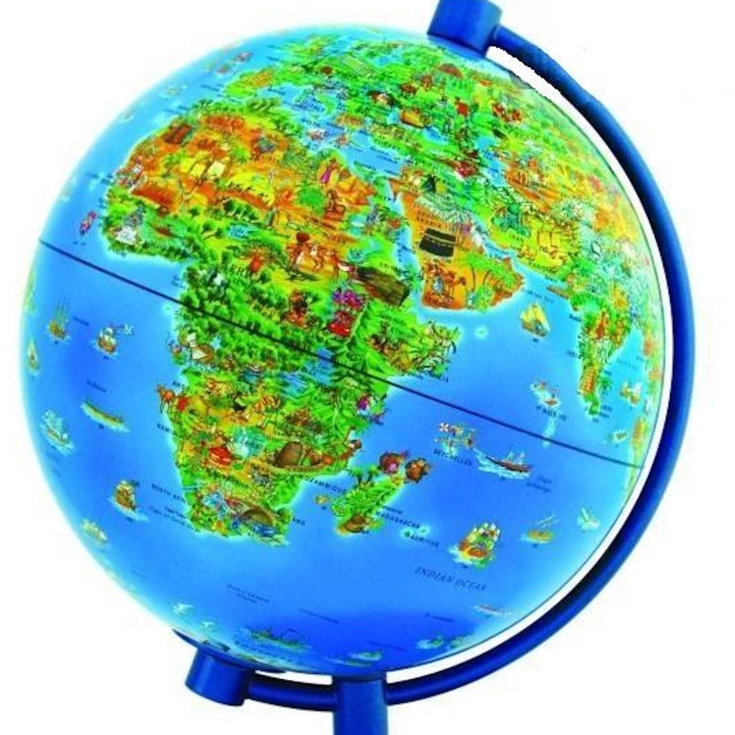 Globe rétro de diamètre 18 cm, couleur noir, avec pied en laiton (en a – La  Compagnie des Cartes - Le voyage et la randonnée