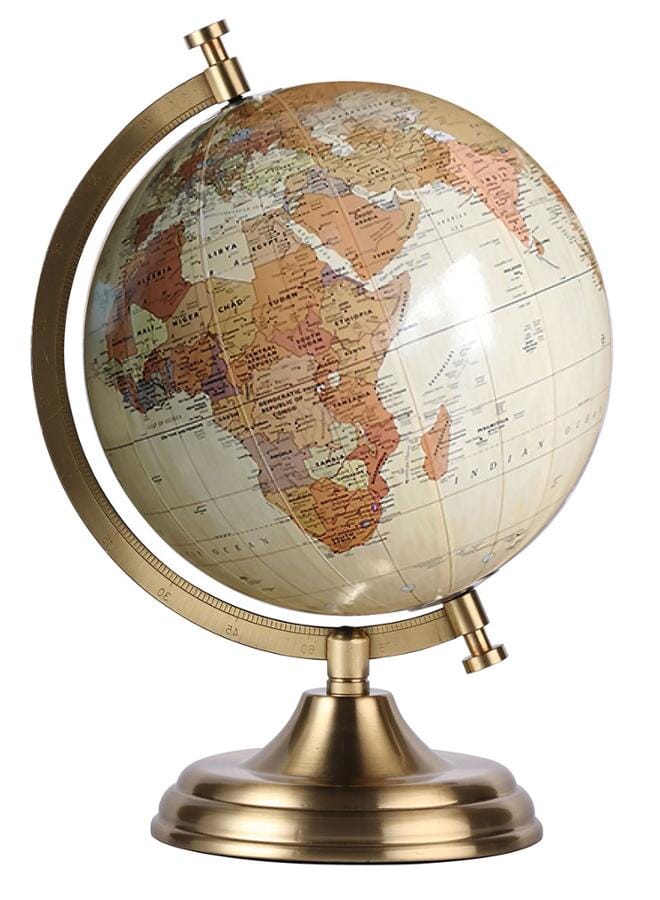 Globe tournant & basculant - Monde, style antique (15 cm