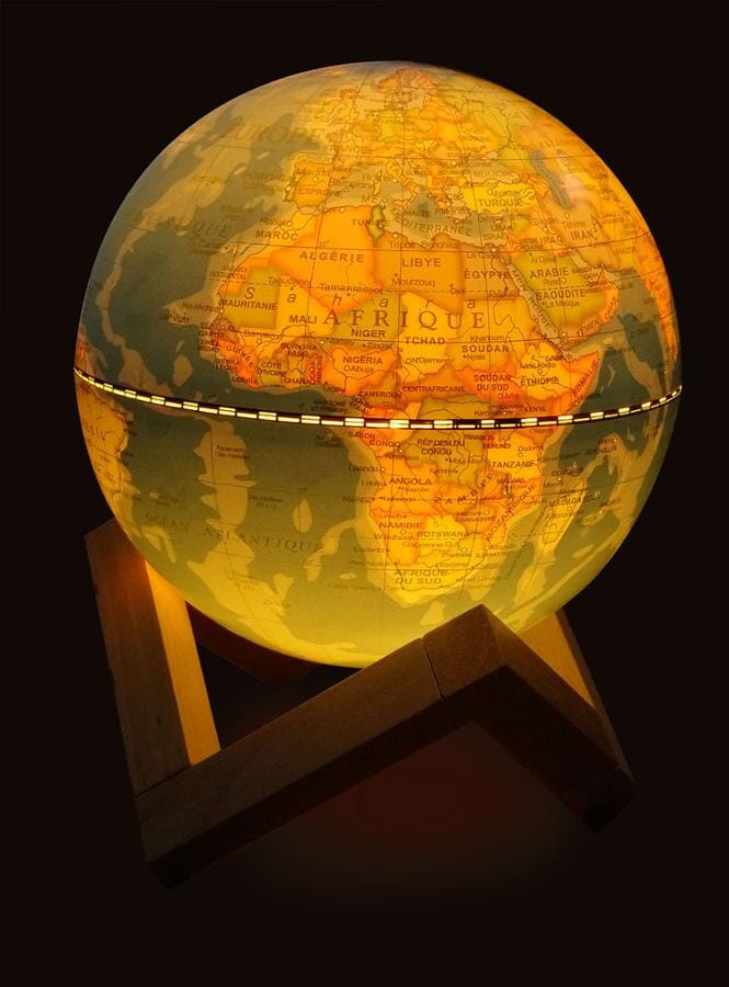 Globe rotatif sur pied - 14 cm de diamètre - Vue du monde réaliste - Carte  du monde