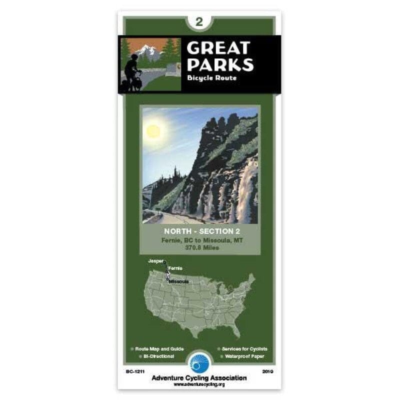 Great Parks North - Bicycle Route #2 | Adventure Cycling Association carte pliée Adventure Cycling Association 