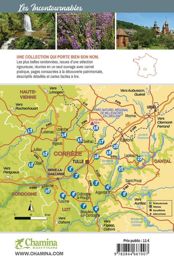 Guide de balades - Autour de Tulle & Brive-la-Gaillarde | Chamina guide de randonnée Chamina 