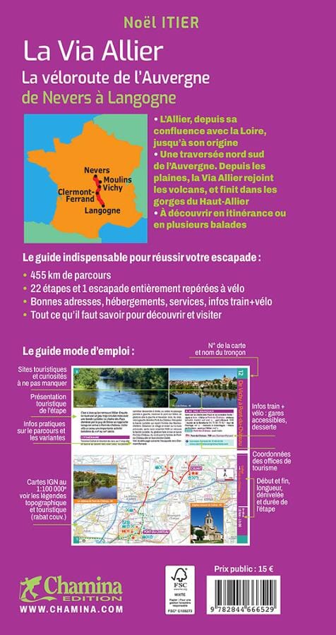 Guide de balades - La Via Allier - La Véloroute de l'Auvergne, de Nevers à Langogne | Chamina guide de randonnée Chamina 