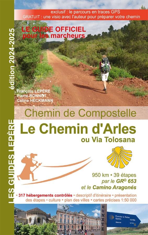 Guide de randonnée - Chemins de Compostelle : le Chemin d'Arles | Lepère Éditions guide de randonnée Lepère Éditions 