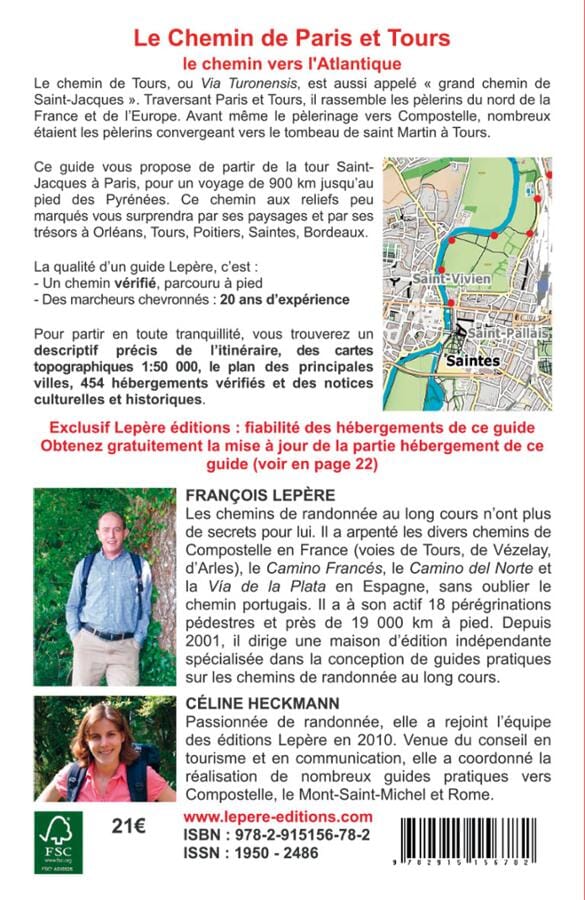 Guide de randonnée - Chemins de Compostelle : le chemin de Paris et Tours | Lepère Éditions guide de randonnée Lepère Éditions 