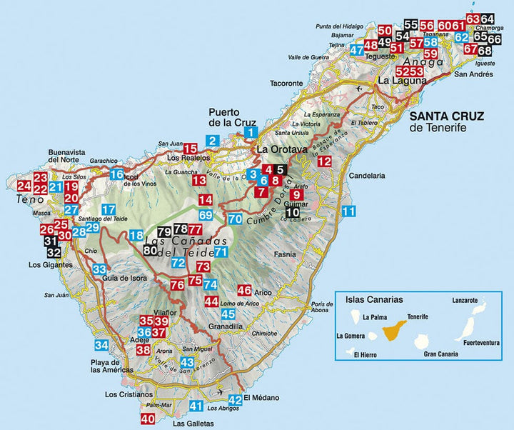 Guide de randonnée (en anglais) - Tenerife | Rother guide de randonnée Rother 