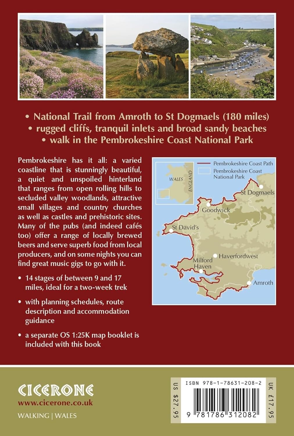 Guide de randonnées (en anglais) - Pembrokeshire Coast Path National trail | Cicerone guide de randonnée Cicerone 