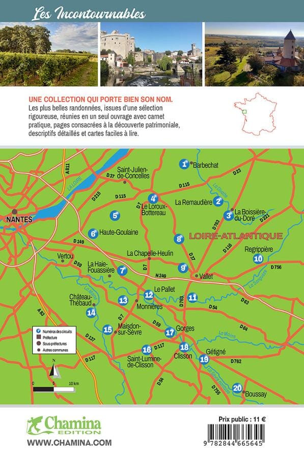 Guide de randonnées - Vignobles de Nantes | Chamina guide petit format Chamina 