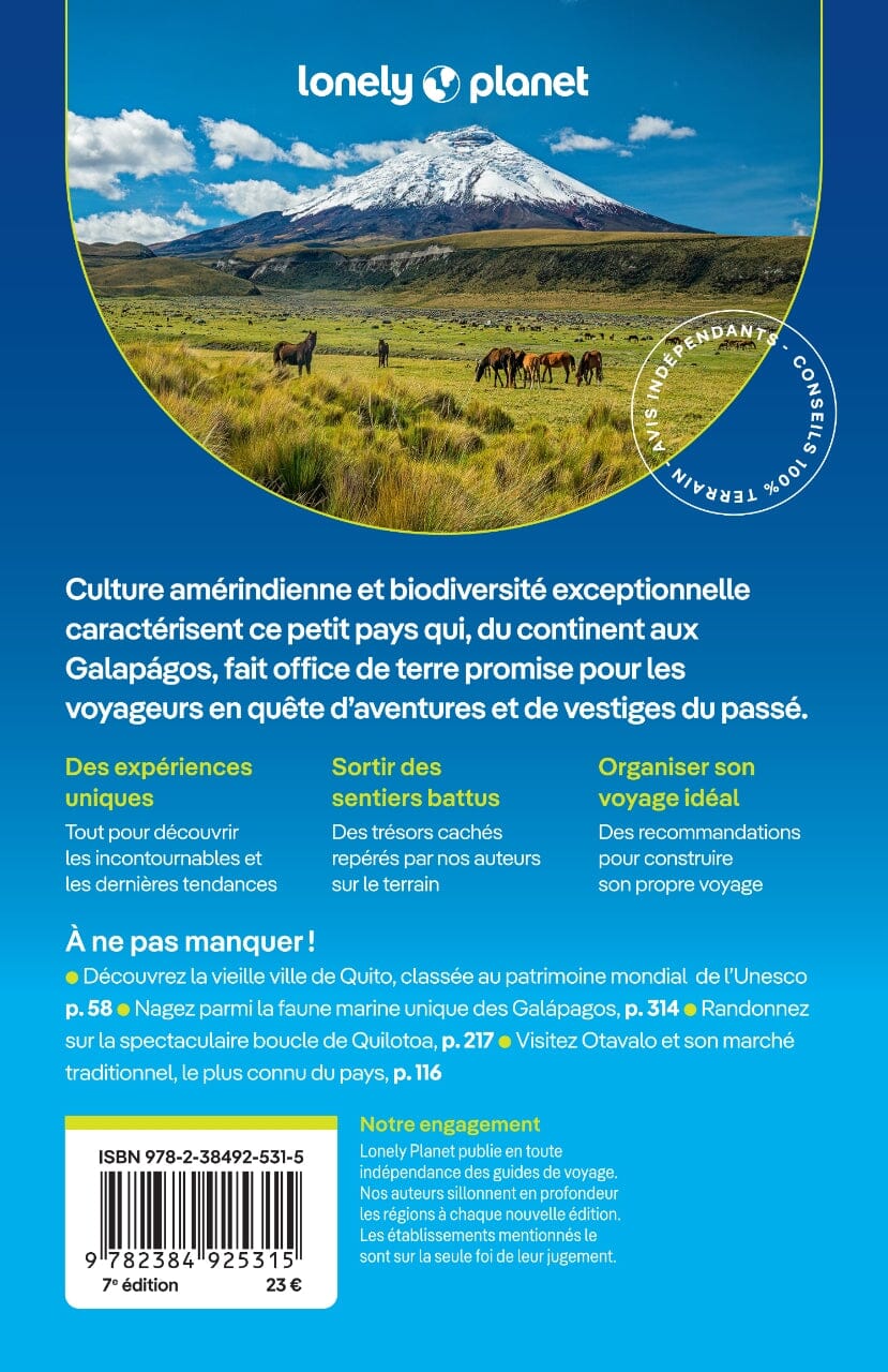 Guide de voyage - Equateur et Iles Galapagos - Édition 2024 | Lonely Planet guide de voyage Lonely Planet 