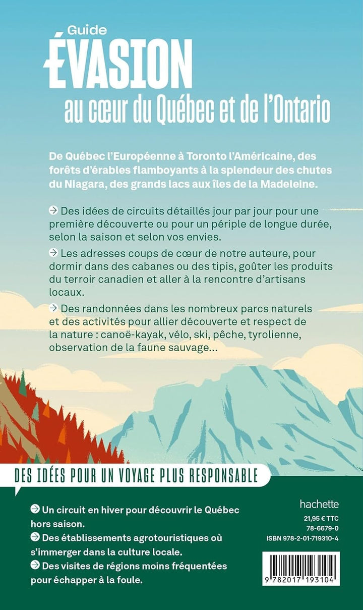 Guide Evasion - Québec et Ontario - Édition 2024 | Hachette guide de voyage Hachette 