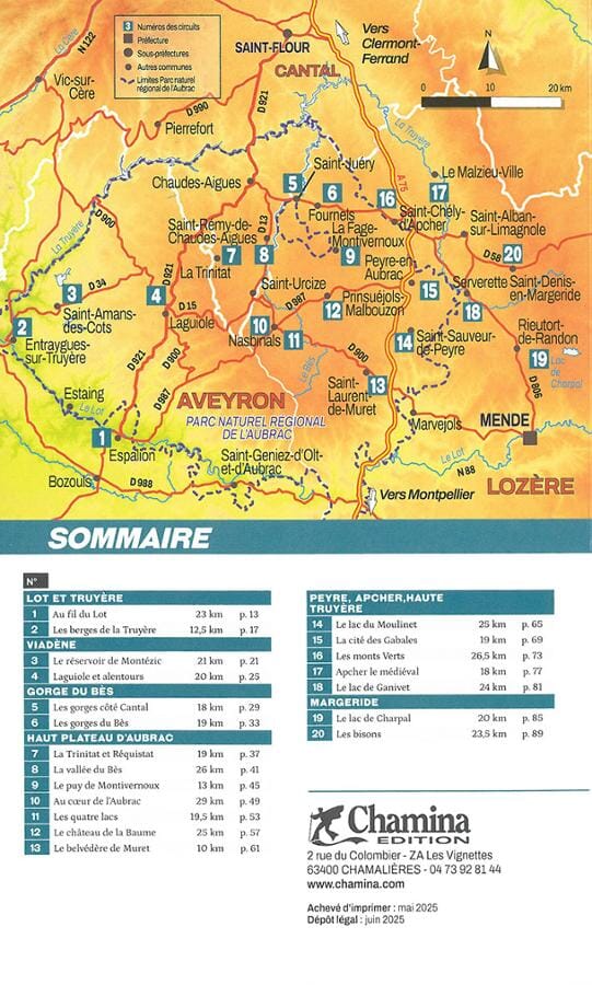 Guide vélo - Boucles à vélo : Aubrac, Margeride, Vallée du Lot | Chamina guide vélo Chamina 