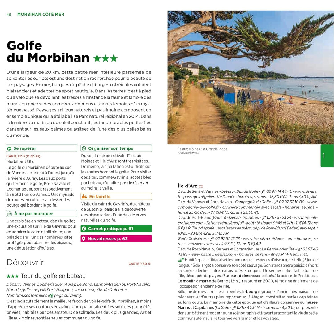 Guide Vert - Bretagne Sud : Morbihan, Finistère, Loire-Atlantique - Édition 2024 | Michelin guide de voyage Michelin 