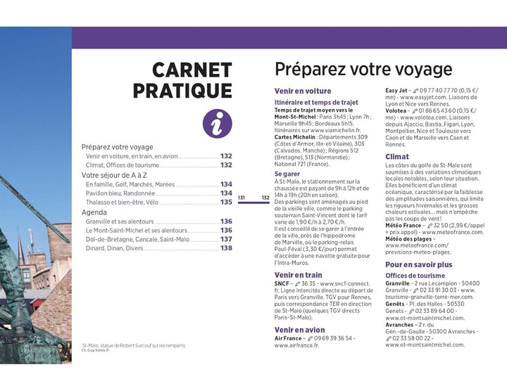 Guide Vert compact - Baie du Mont-Saint-Michel, de Granville à Saint Malo - Édition 2025 | Michelin guide de voyage Michelin 