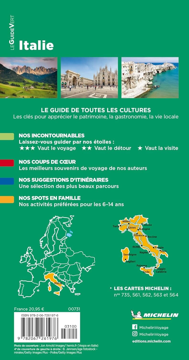 Guide Vert - Italie - Édition 2024 | Michelin guide de voyage Michelin 