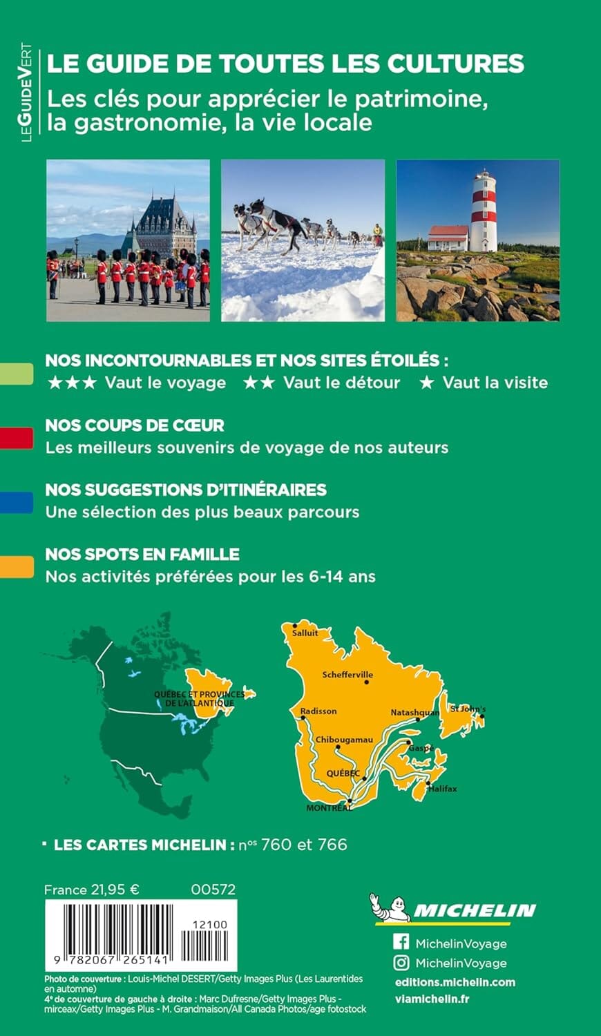 Guide Vert - Québec & Provinces de l'Atlantique - Édition 2025 | Michelin guide de voyage Michelin 