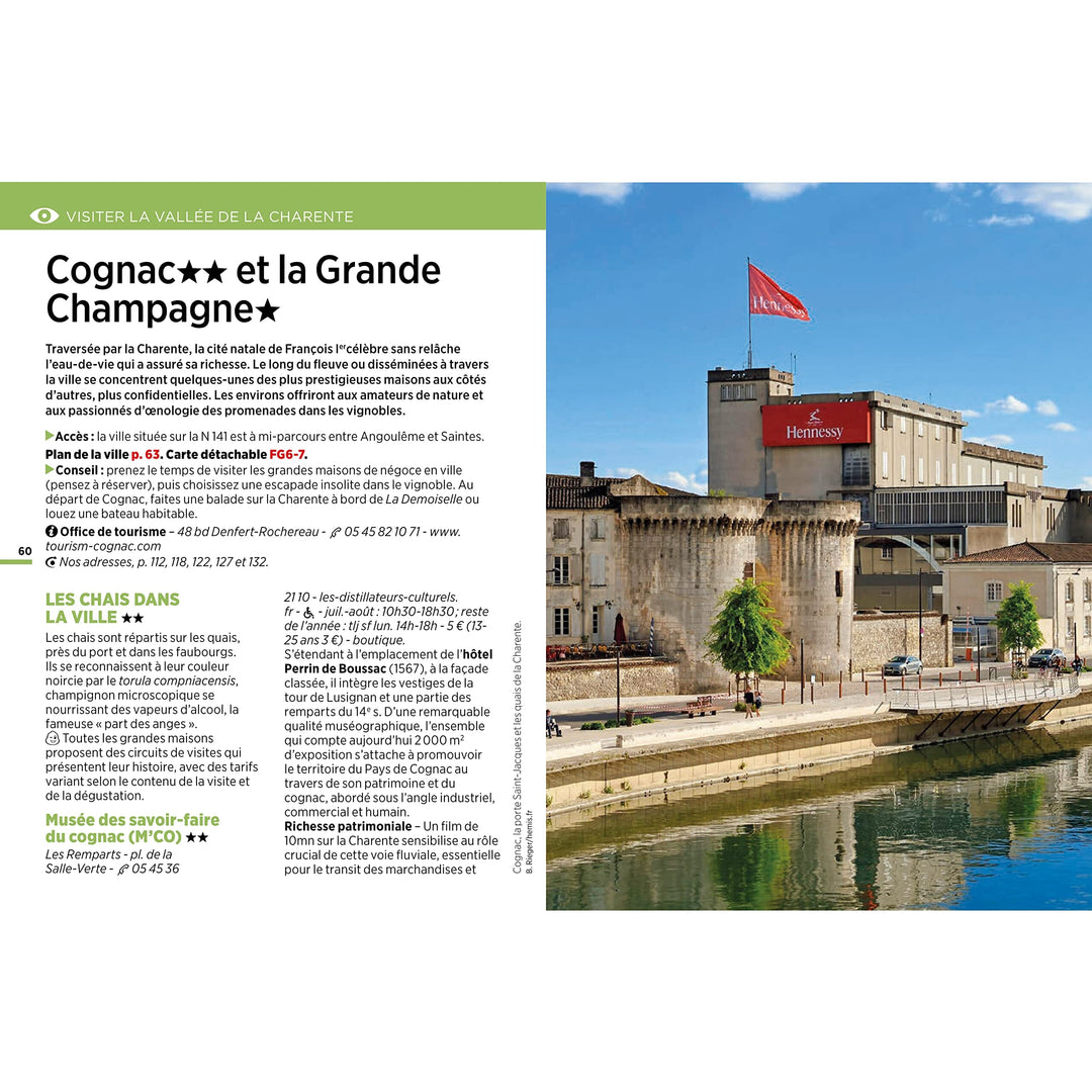 Guide Vert Week & GO - Vallée de la Charente Michelin, Angoulême, Cognac, Saintes, Rochefort - Édition 2023 | Michelin guide petit format Michelin 