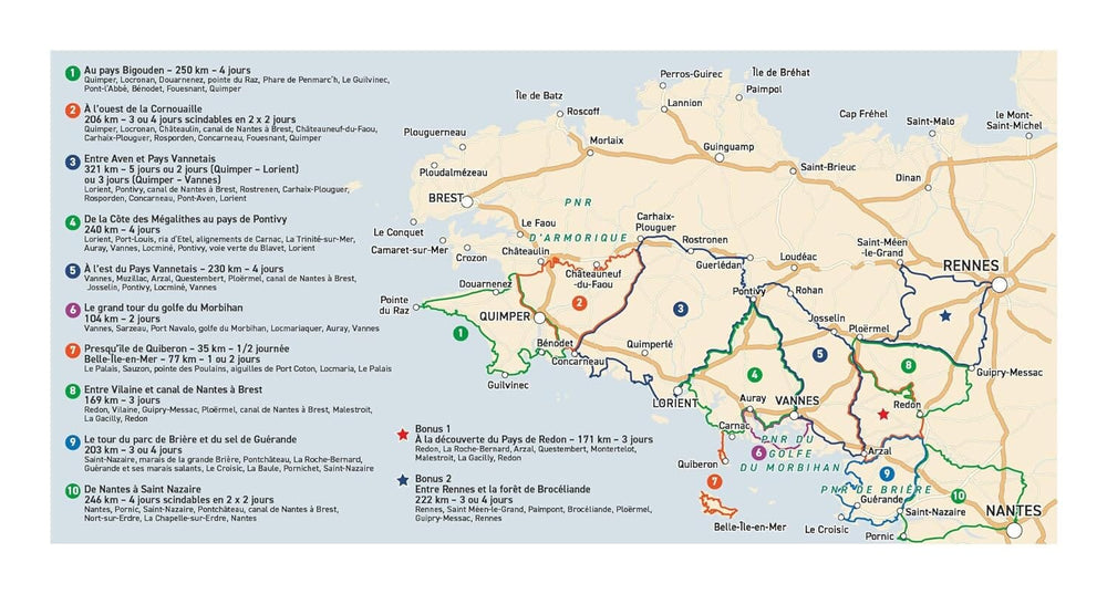 Guide - Voyages à vélo et vélo électrique : Bretagne, vol.2 | Glénat guide vélo Glénat 