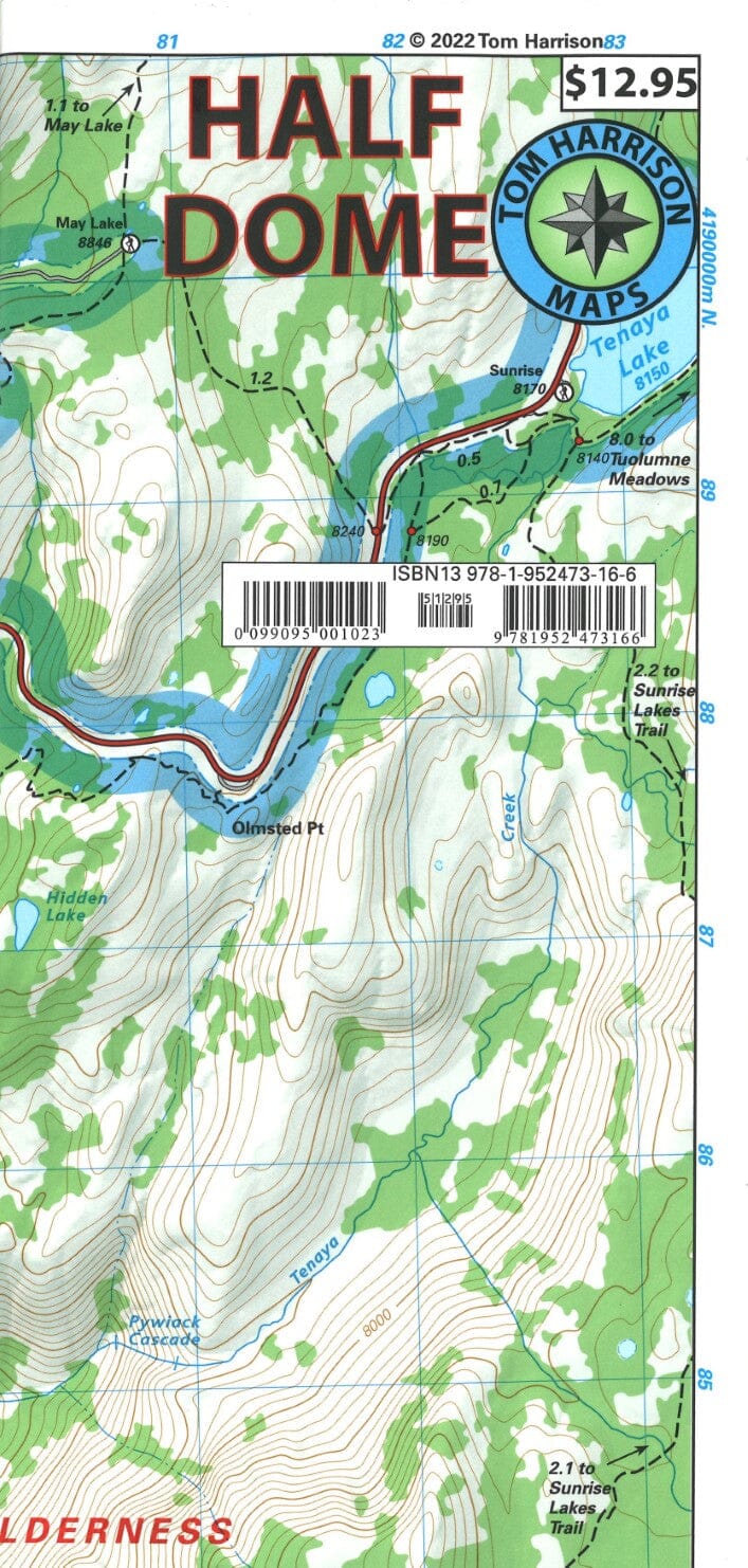 Half Dome et Yosemite (Californie) | Tom Harrison Maps carte pliée Tom Harrison Maps 